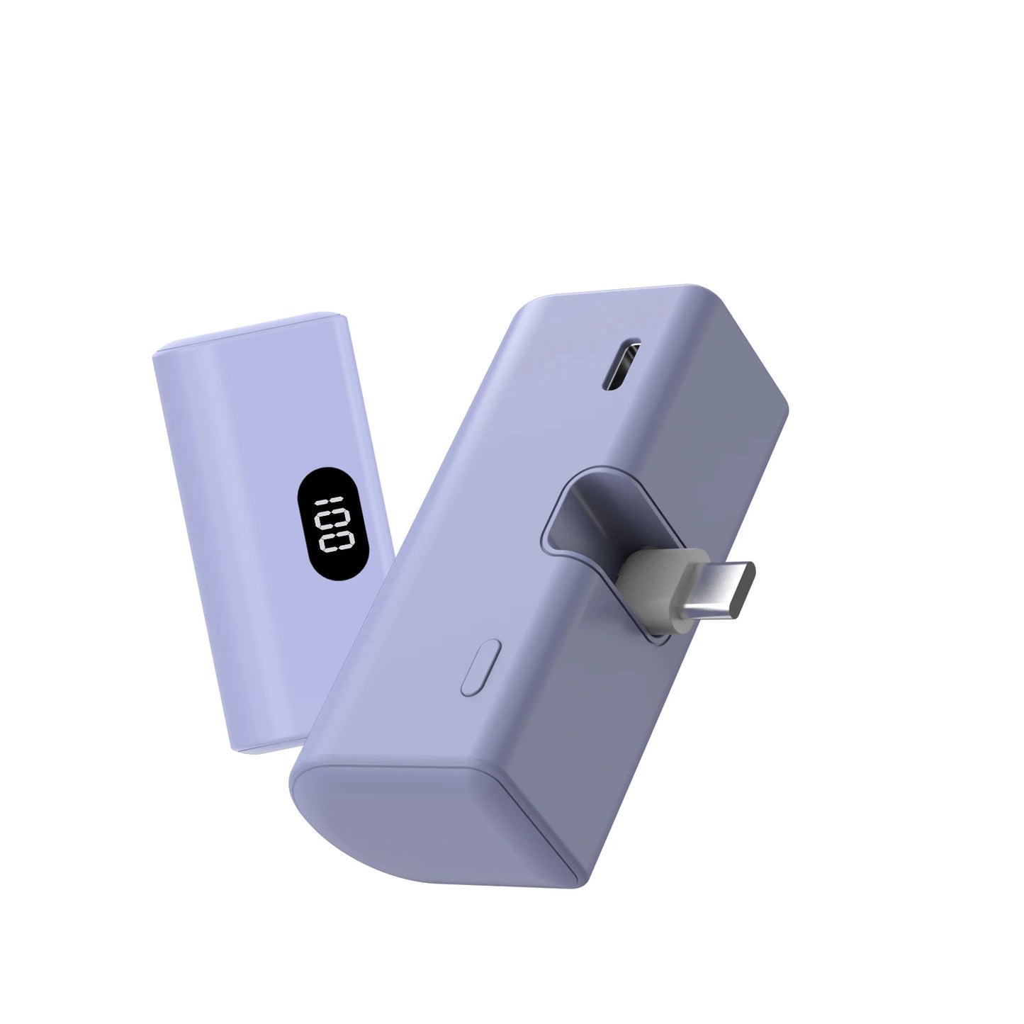 5000mAh Portable Power Bank - Lightweight Built-In Foldable Type-C Charger for All USB-C Devices