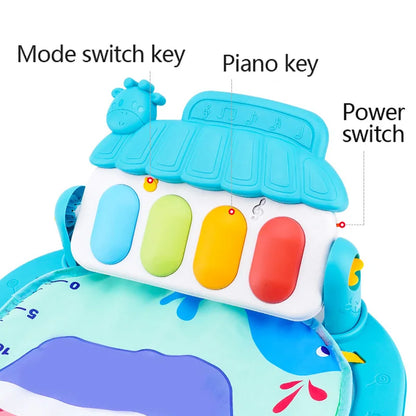 Baby Fitness Play Gym - Newborn Piano Activity Mat with Music, Crawling Blanket & Early Education Toys 0-36 Months