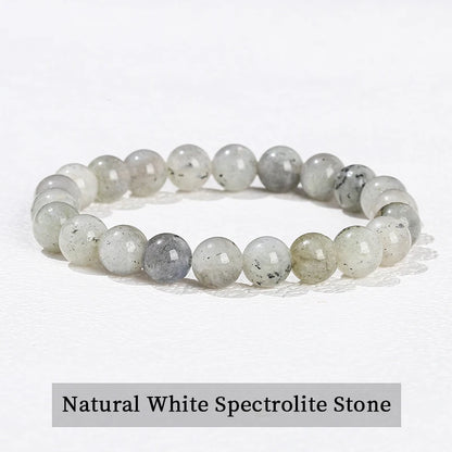 Natural Stone Beaded Bracelet - Obsidian, Fluorite & Quartz Healing Stretch Jewelry for Men & Women