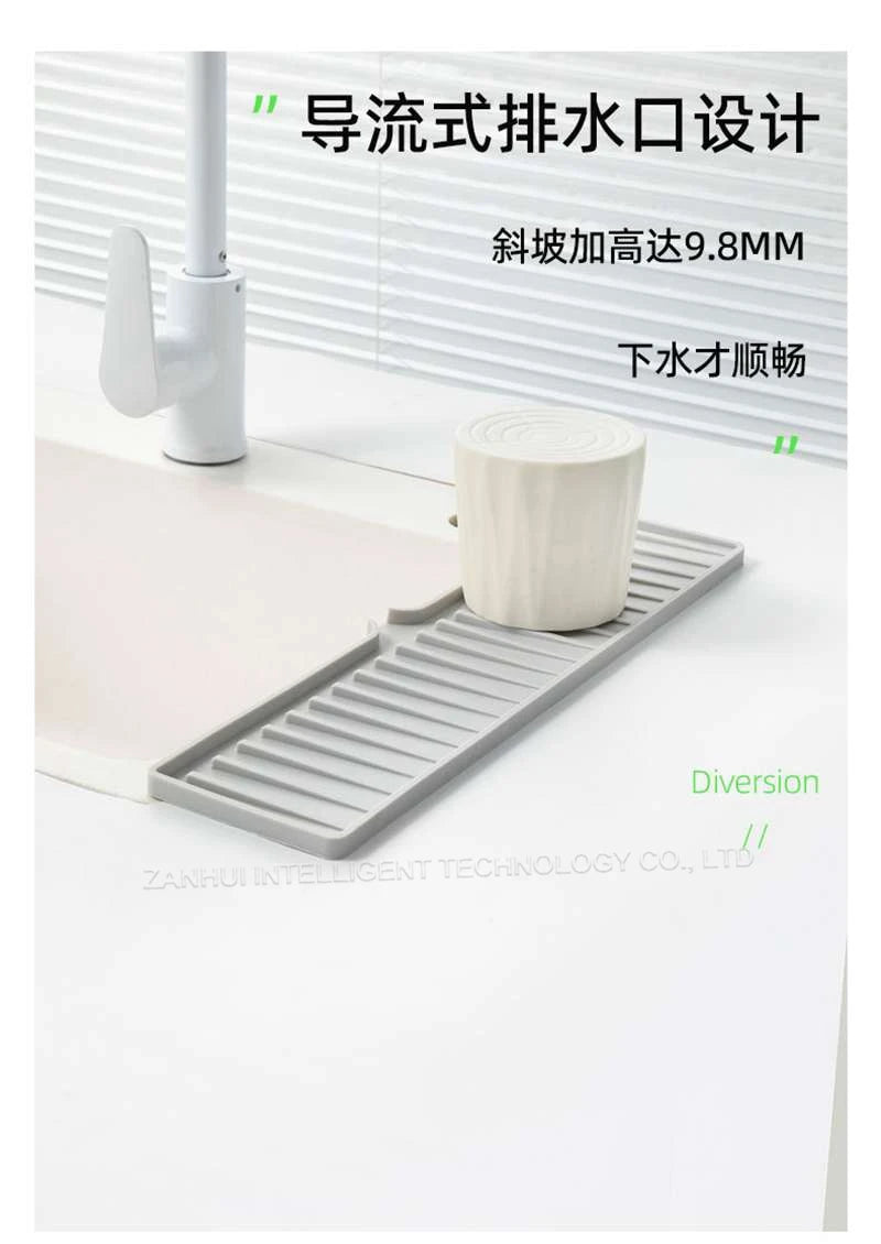 Kitchen Sink Splash Guard & Faucet Mat — Multipurpose Drip Catcher Tray for Dish Drying, Sponge & Kitchen Use