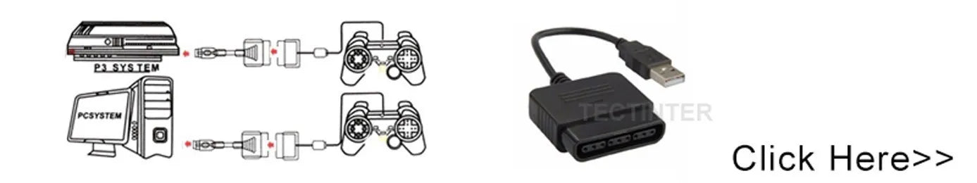 Wireless Gamepad for Sony PS2 – Controller with Double Vibration Shock Joystick for PlayStation 2 & USB PC