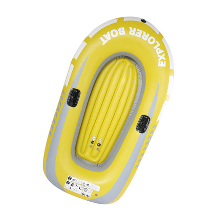 Heavy Duty Inflatable Canoe – Thickened 2-Person Rowing Kayak, Wear-Resistant Inflatable Boat