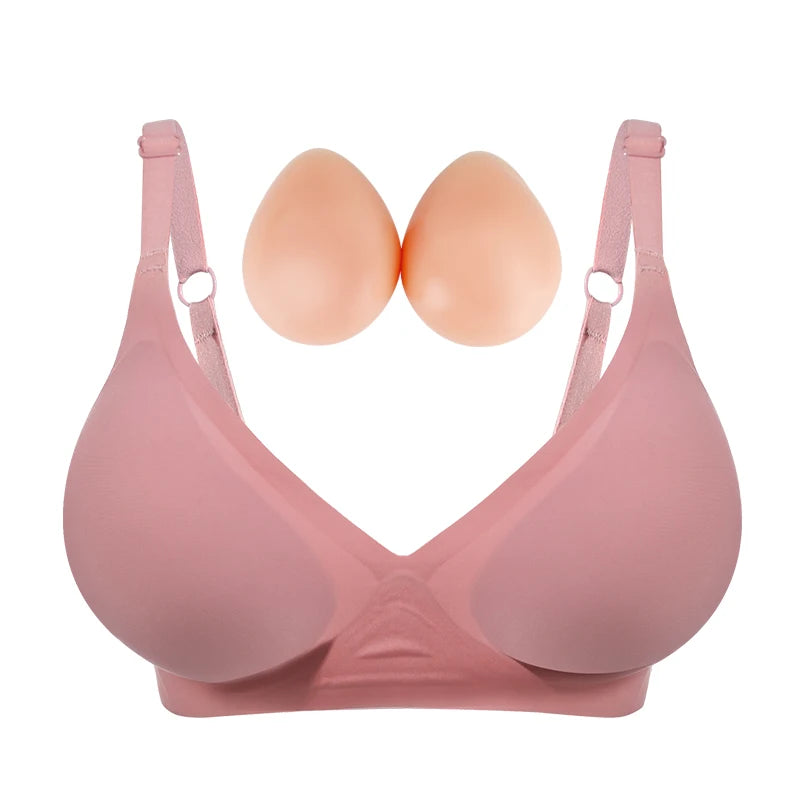 LERVANLA Silicone Fake Chest Pads – Small to Super Large Female Breast Enhancer for Underwear & Display