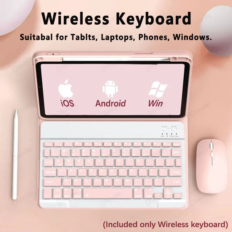 Wireless Bluetooth Keyboard - Ultra-Thin 78-Key Rechargeable Portable Keyboard for iPad, Android & iOS Tablets