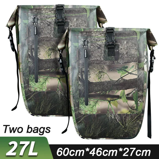 NEWBOLER 27L Bike Pannier Bag — Large Capacity Waterproof Rear Seat Trunk Bag for Travel & Electric Bike Accessories