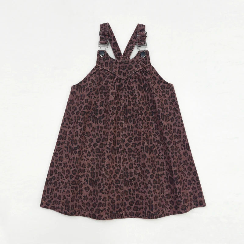 AW26 Denim Leopard Kids Clothing Collection - Boys Girls Dress Skirt Shirt Vest and Overalls Fashion Set