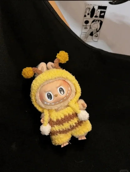 Labubu 17cm Doll Clothes Only — Fashion Hoodie Outfit for Model Dolls, Cute Xmas Accessory