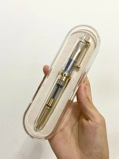 Luxury JinHao 9019 Dadao Fountain Pen – Transparent Acrylic Spin Design, 40mm Nib for Office & School Writing Supplies