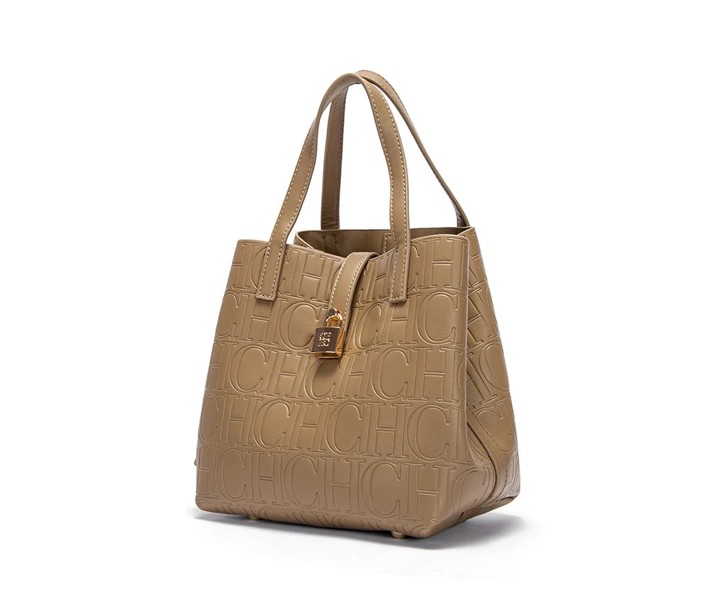 CHCH Women's Tote Bag - New Steel Embossed Handheld Bun Shopping Bag for Mothers