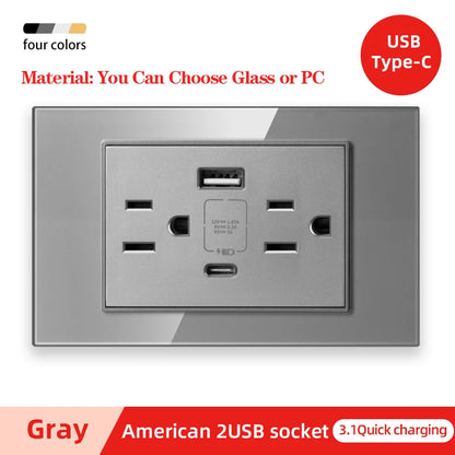 Herepow 118 Series Dual USB Wall Socket - Thailand & American Standard Smart Plug Adapter with Type-C 3.1A Fast Charging