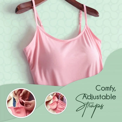 Women Cami Bra Top - Built-In Padded Bra Camisole Vest for Sleepwear, Home Wear & Casual Style