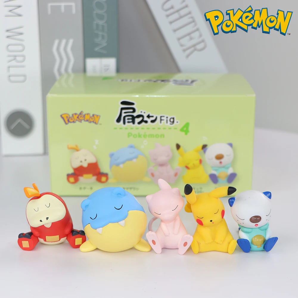 Pokemon Figure Toy Set – Sylveon, Mew, Fuecoco, Plusle, Minun | 4-6pcs Cute Collectible Desktop Decorations with Box
