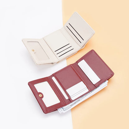 Baellerry Short Women’s Wallet — Crocodile Pattern Coin & Card Holder with Photo Slots, Hasp Purse for Girls