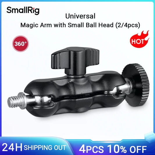 SmallRig Universal Magic Arm with Small Ball Head – Adjustable Monitor Mount Rotating Arm for Sony A7S3, Canon Cameras & Camera Cage Rig Setup