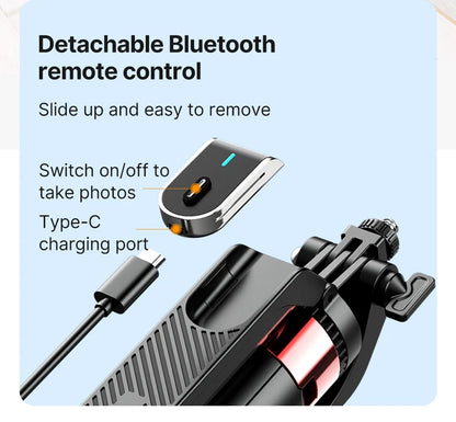 Ulanzi MA09 1.8m Selfie Stick Tripod – Remote Control Tripod for iPhone 16-13 Pro Max & Android with Panoramic Ball Head Holder