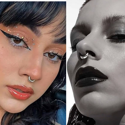 316L Stainless Steel Hoop Nose Ring – Water Drop Hinge Clicker Septum & Cartilage Earring for Women & Men Piercings