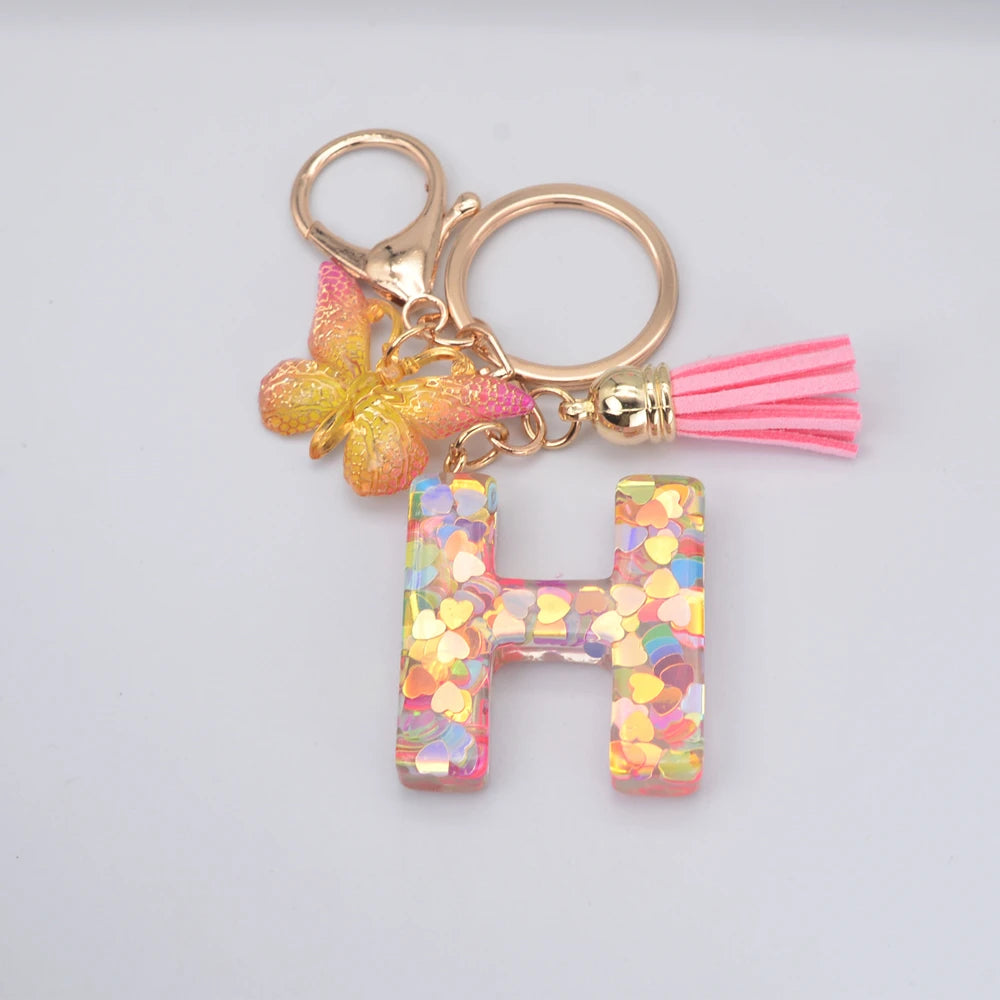 A-Z Letter Metal Keychain - Personalized Initial Car Key Ring & Name Gift