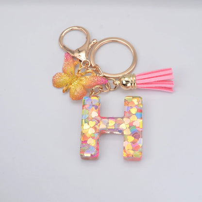 A-Z Letter Metal Keychain - Personalized Initial Car Key Ring & Name Gift