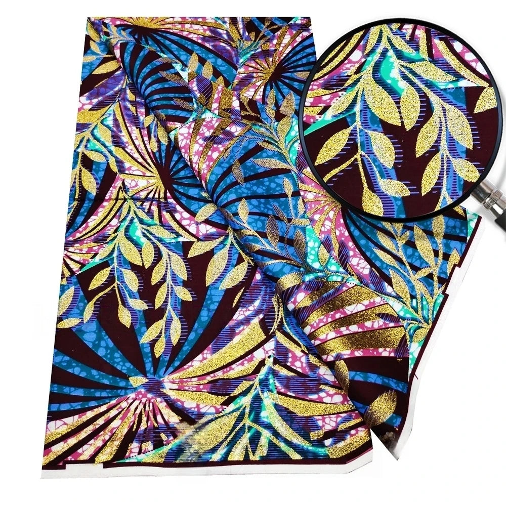 Original African Wax Print Fabric - 6 Yards 100% Cotton Nigerian Ankara Sewing Material for Women’s Dresses