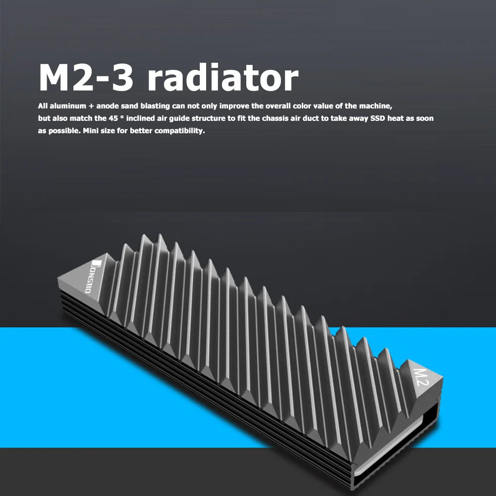 Jonsbo M.2 SSD NVMe Heat Sink - Aluminum 2280 SSD Gasket with Silicone Thermal Pad for PC
