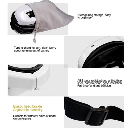 6D Smart Eye Massager – Vibration & Airbag Compression, Bluetooth Music Eye Care Glasses for Fatigue Relief