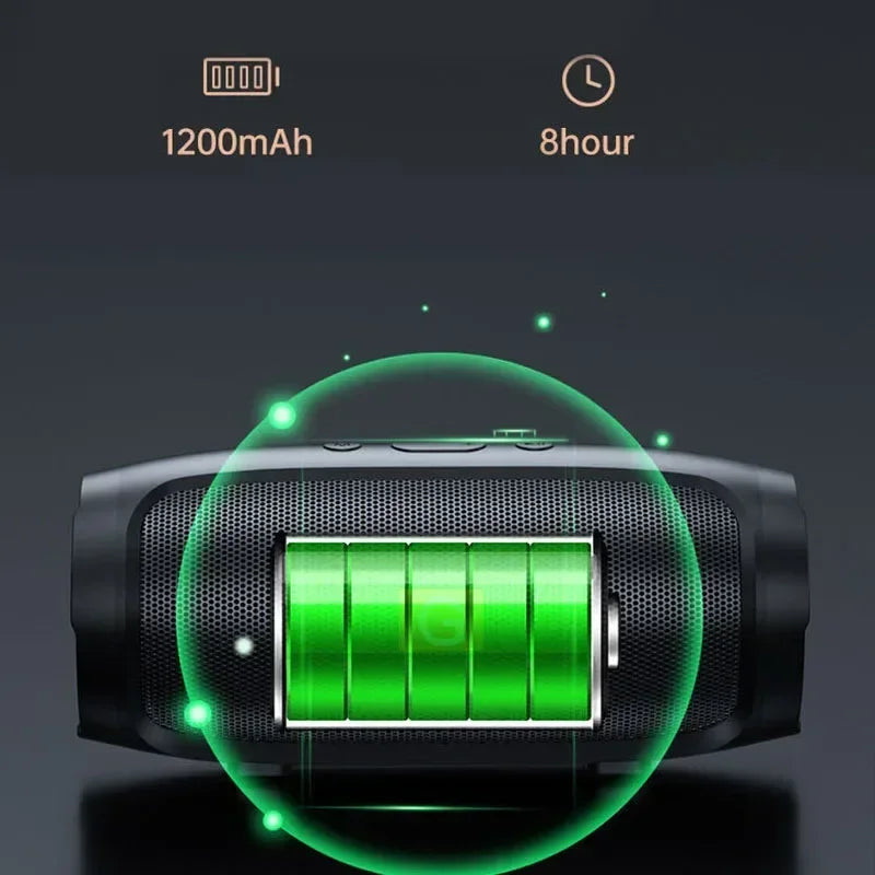 Portable Bluetooth Subwoofer Speaker - Waterproof Wireless Outdoor Stereo Sound Box with FM Radio & TF Card Support