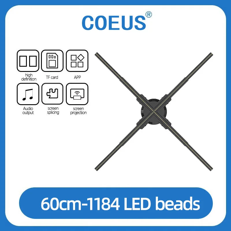 Hologram 3D Fan Projector | LED Advertising Display with Image & Video Support