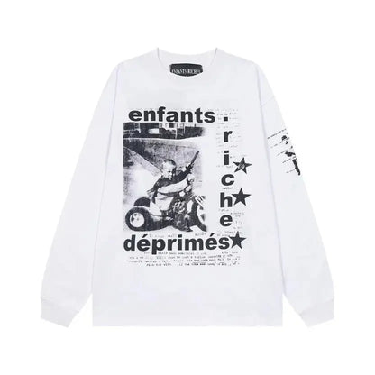 Washed Casual Hoodie Sweatshirt — Unisex Loose-Fit Street Style Crew Neck with Lip Print Letter Design, Vintage Comfortable Top
