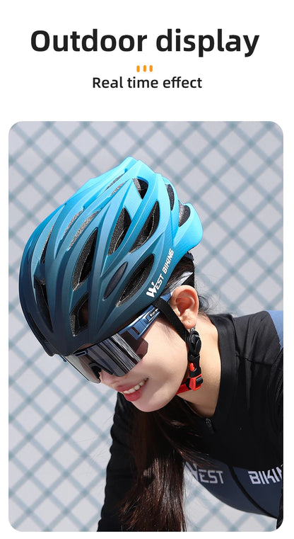 WEST BIKING Ultralight Cycling Helmet - Integrally Molded MTB & Road Bike Racing Helmet for Men & Women, Bicycle Safety Cap