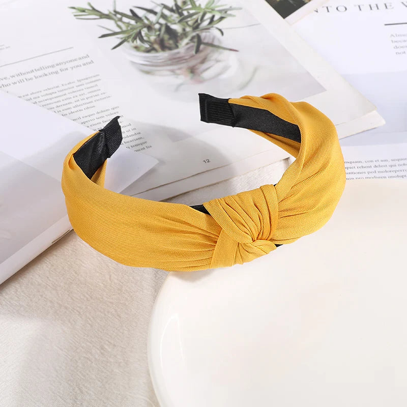 New Knotted Headbands for Women & Girls – Solid Color Hair Bands, Simple Retro Hair Hoop, Makeup Headwear, Hair Accessories