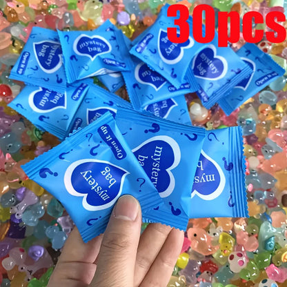 60pcs Glow-in-the-Dark Mini Resin Animals & Mushrooms — Blind Bags for Fairy Garden Decor, Micro Landscape & Birthday Surprise Gifts