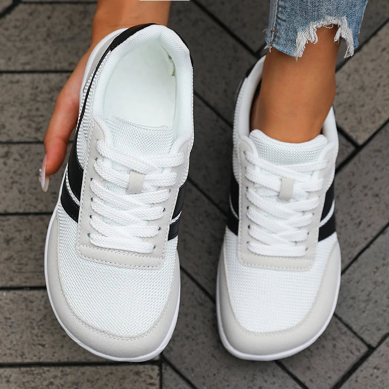 Wide Toe Barefoot Canvas Sneakers – Breathable Mesh Casual Flat Shoes for Women & Men Fashion Comfort Walking Footwear