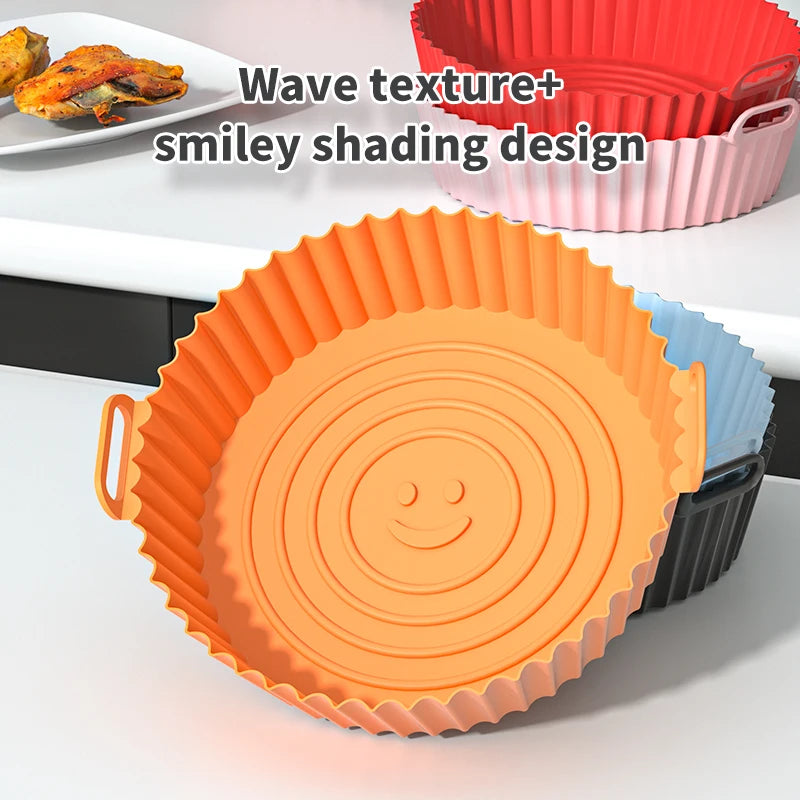 Reusable Silicone Air Fryer Basket & Baking Tray – Non-Stick Mold Liner for Oven, Pizza, Fried Chicken & More