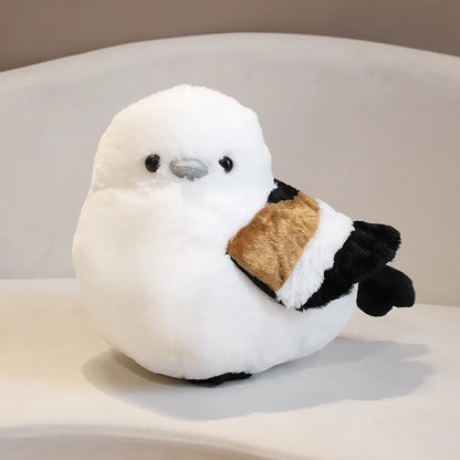 Cartoon Long-Tailed Tit Plush Toy – Cute Round Bird Stuffed Animal for Kids, Girls & Boys Gifts