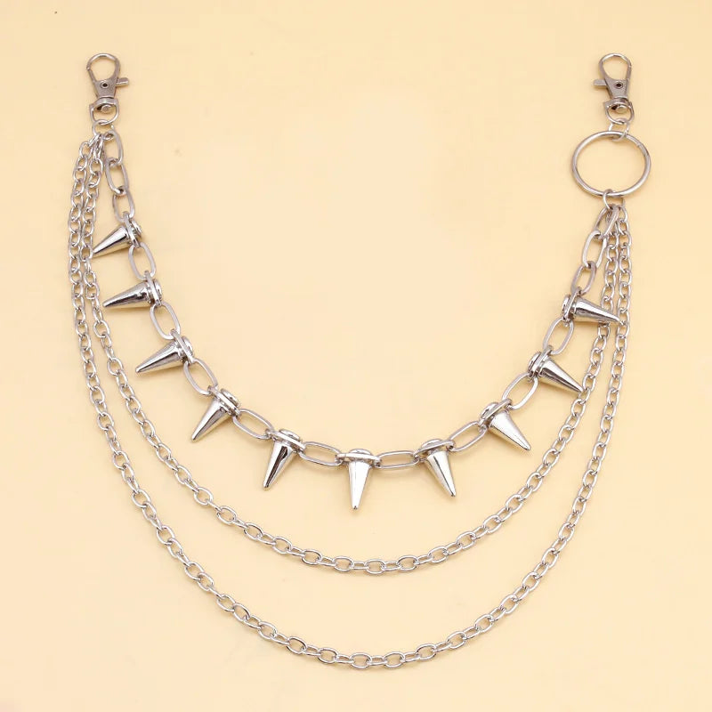 Hip-Hop Punk Rock Metal Waist Chain – Unisex Keychain & Wallet Chain for Jeans & Trousers
