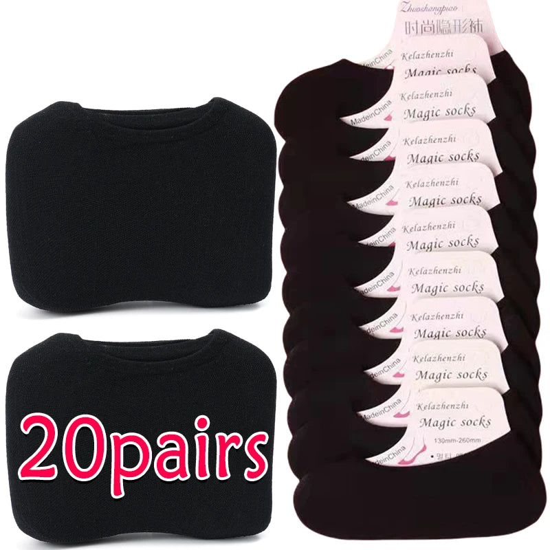 20/60 Pairs Non-Slip Invisible Boat Socks – Seamless Ice Silk, Thin & Breathable No-Show Ankle Socks for Summer