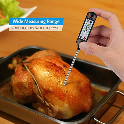 Professional Digital Kitchen Thermometer – Stainless Steel Probe for Meat, BBQ & Cooking
