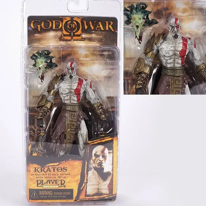 NECA God of War II Kratos 7-Inch Action Figure in Ares Armor with Blades - Classic Video Game Collectible Toy