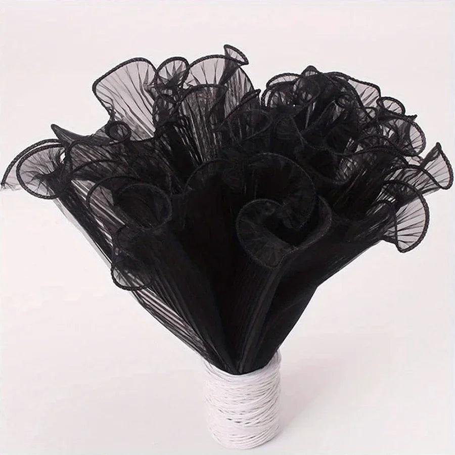 1 Roll Red Korean Flower Wrapping Mesh — Lace Fabric for Bouquets, Floral Packaging & DIY Flower Crafts