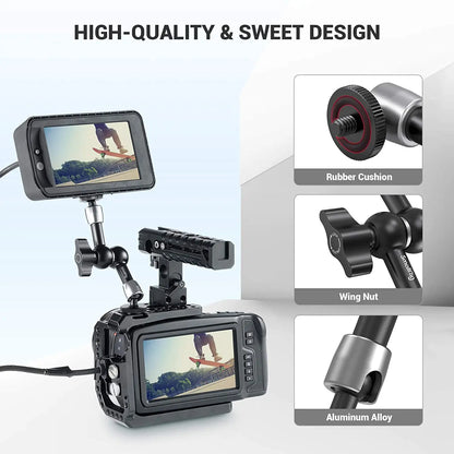 SmallRig 5.5” Articulating Magic Arm – Aluminum 1/4” to 1/4” Universal Mount for EVF, Microphone & Camera Rig Accessories (Model 2065)