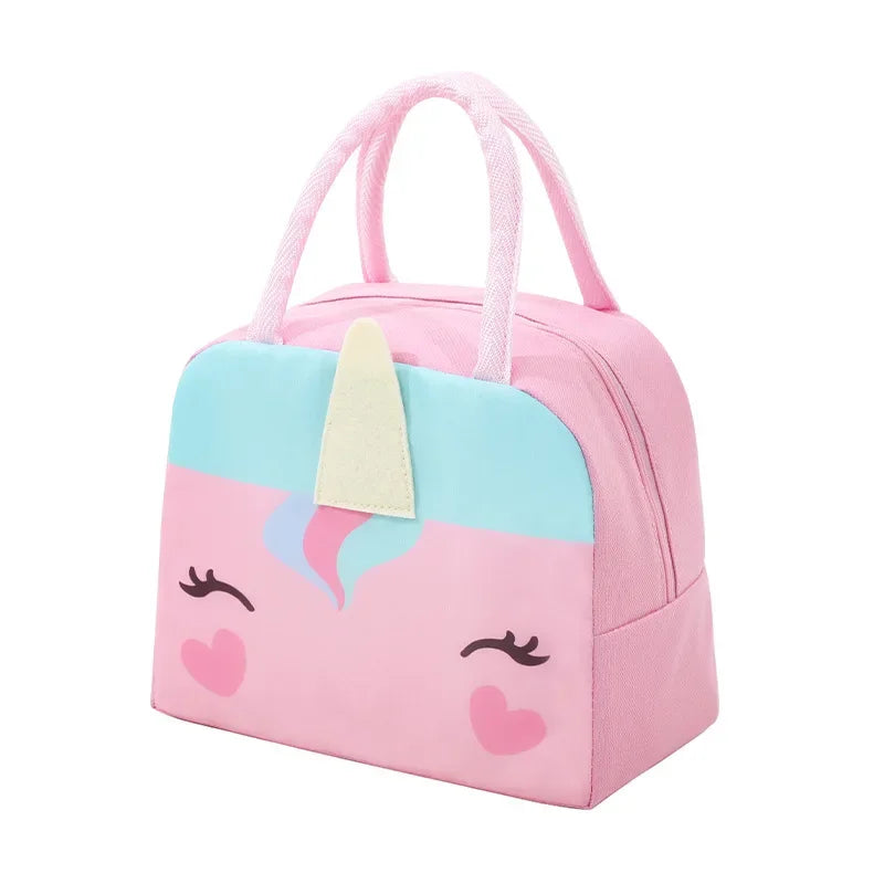 Cartoon Children’s Lunch Bag – Thermal Insulated, Waterproof Oxford Cloth Tote with Aluminum Film, Portable and High-Quality