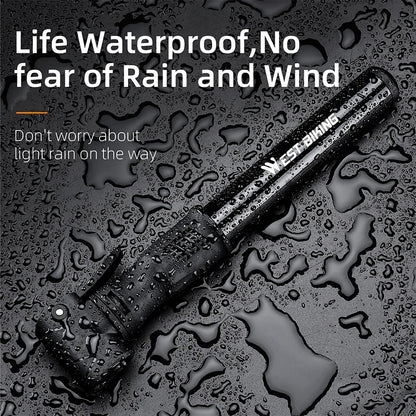 WEST BIKING Mini Bicycle Pump - Portable Aluminum Alloy Tire Inflator for MTB Road Bike Schrader Presta Valve
