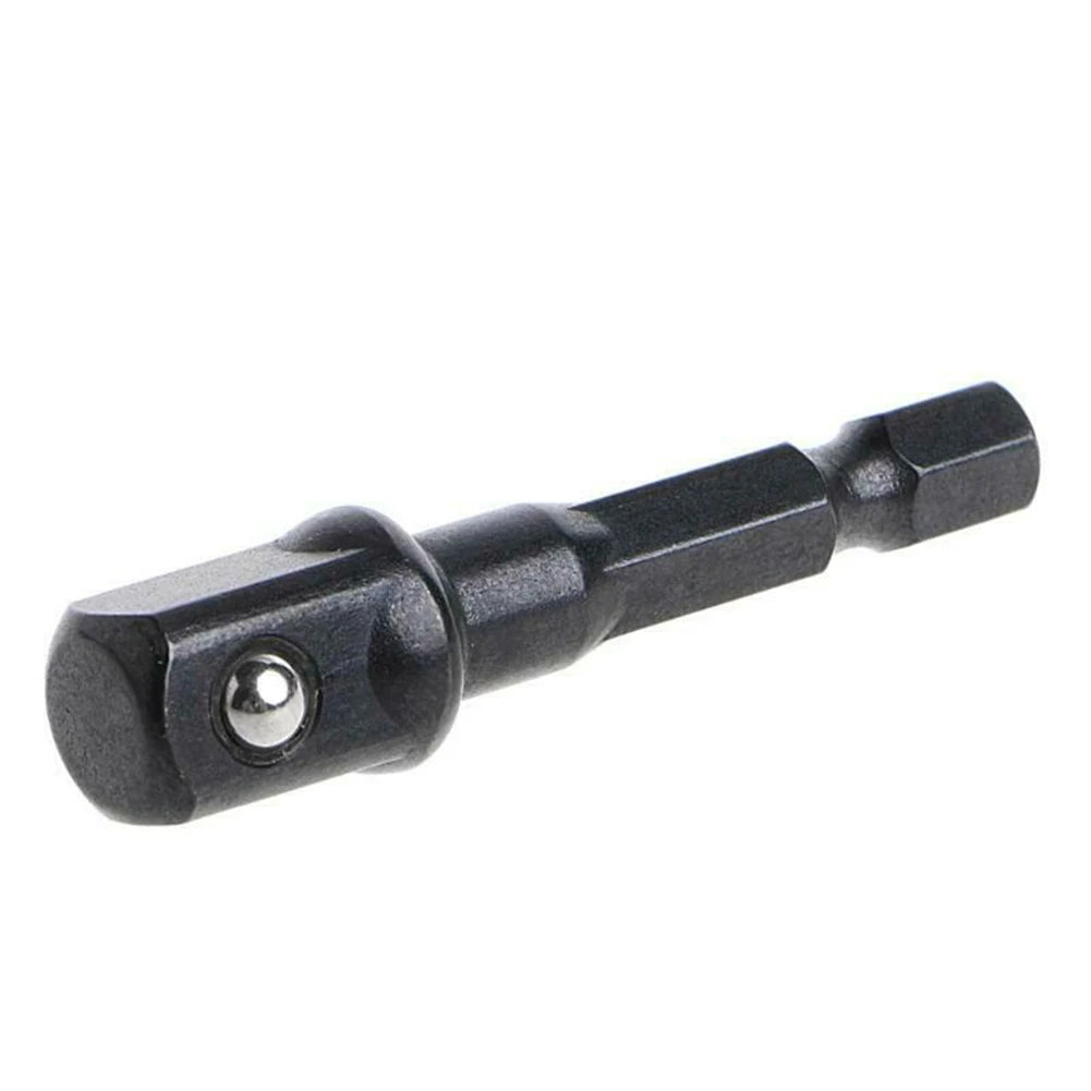 3pcs Impact Socket Adapter Set – 1/4", 3/8", 1/2" Hex Shank Nut Driver Extensions for Screwdrivers