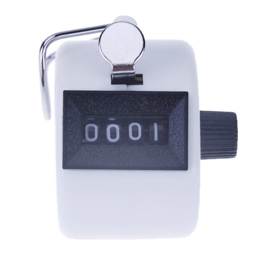 Handheld 4-Digit Tally Counter – Mechanical Manual Palm Clicker for Number Counting, Assorted Colors