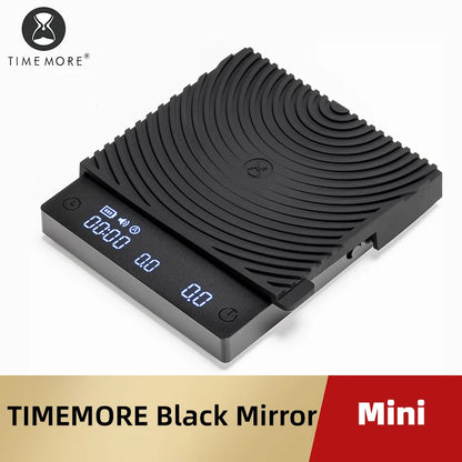 TIMEMORE Black Mirror Mini Coffee Scale – Pour Over Espresso Scale with Flow Rate Display & Heat Insulation Pad