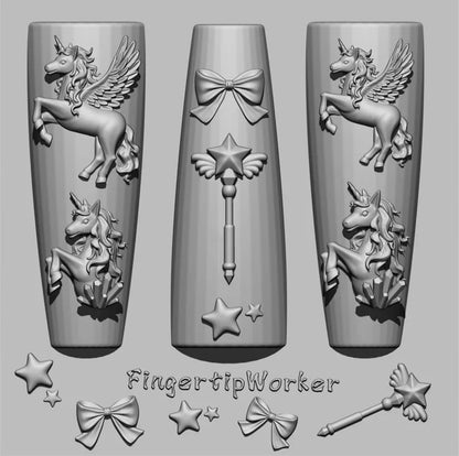 Snake Lolita Bow, Mushroom, Rose, Lotus, Bear 3D Acrylic Nail Mold - DIY Silicone Nail Decorations & Nail Art Products