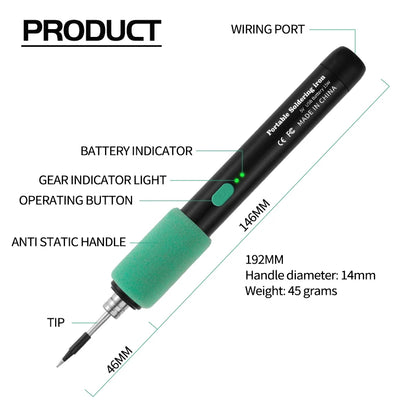 15W USB Soldering Iron — Portable Wireless Electric Soldering Tool with Type-C