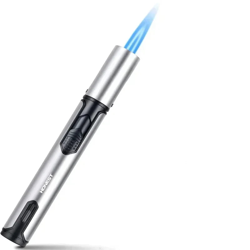 Honest Metal Windproof Torch Lighter – Refillable Pen Jet Flame for Kitchen, BBQ & Camping