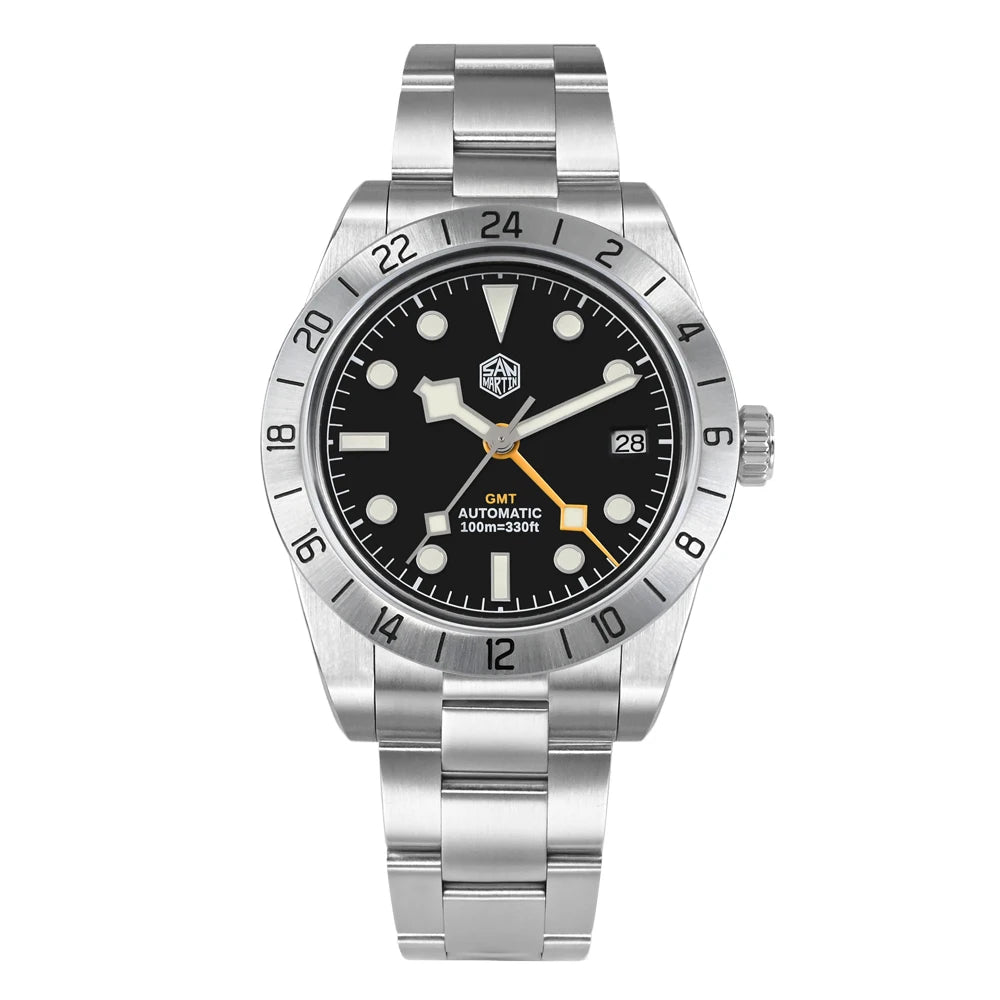 San Martin 39mm NH34 BB GMT Automatic Mechanical Sport Watch — Sapphire Luminous Waterproof 100m for Men Relogio SN0054