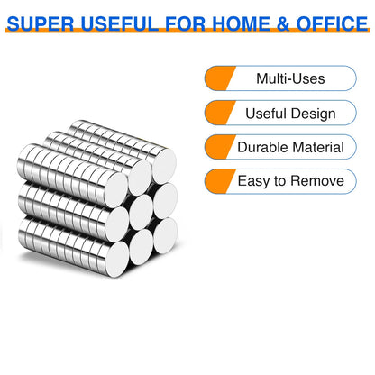 100PCS Neodymium Disc Magnets 6x3mm - Mini Round Magnets for Whiteboards, Fridge, Office & DIY Crafts